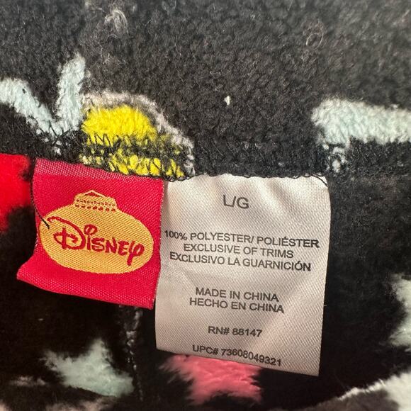 Disney Size Large Pants Black Mickey Mouse Fleece Pajama‎ Pants Loungewear PJs - Picture 3 of 3